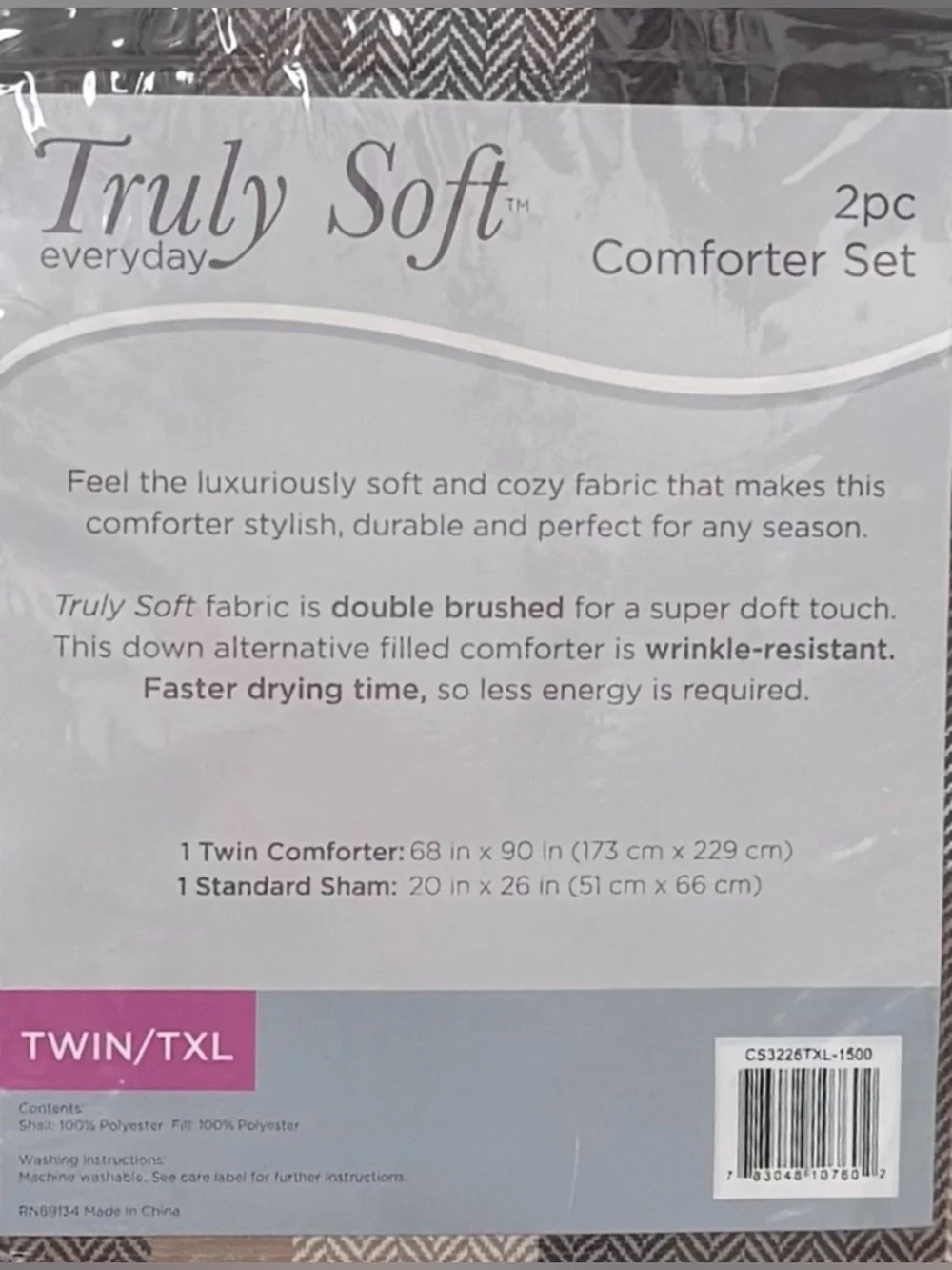 Truly Soft Twin Multi Stripe Comforter and Sham Set Unopened Original Packaging